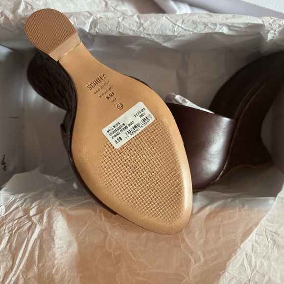 BNIB SCHUTZ chocolate brown mules size 8.5 - Picture 2 of 5